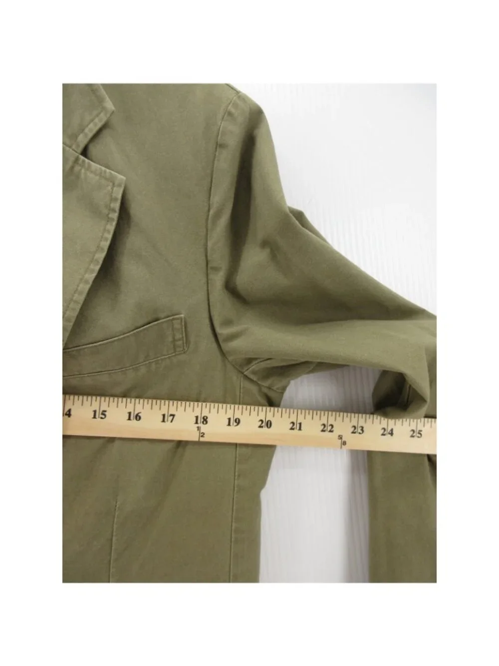 VGT LL Bean Sport Coat 38 Olive Blazer Jacket Safari Utility Canvas